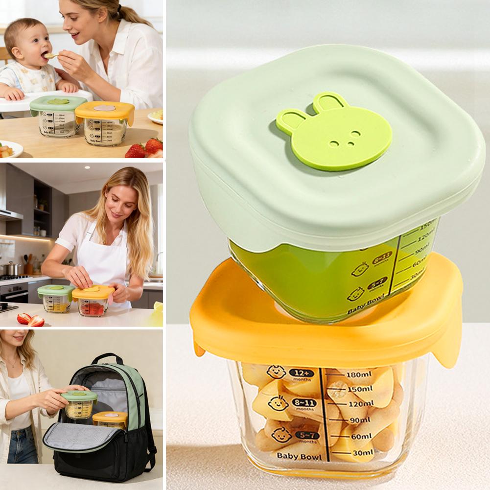 Baby Food Prep Containers - 2 bols en verre pour la